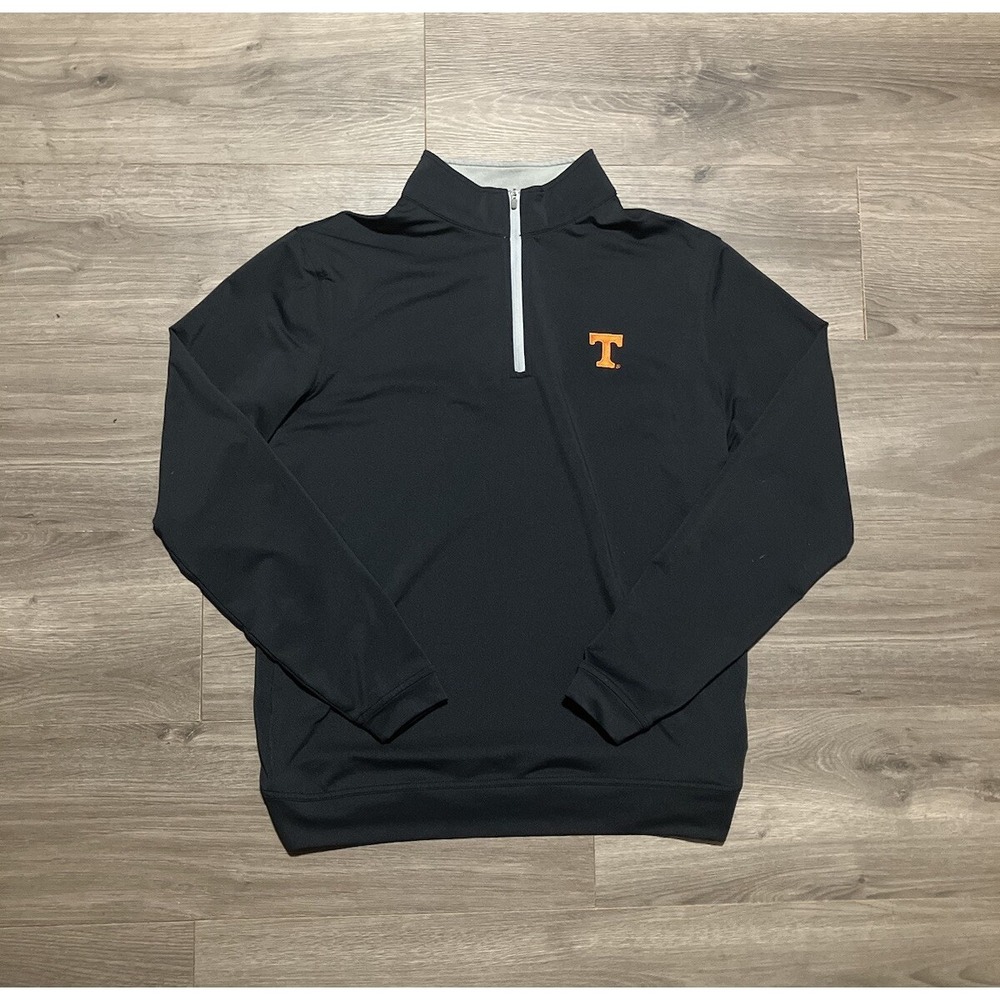 Peter Millar Perth 1/4 Zip Size Medium Tennessee Volunteers Black Performance